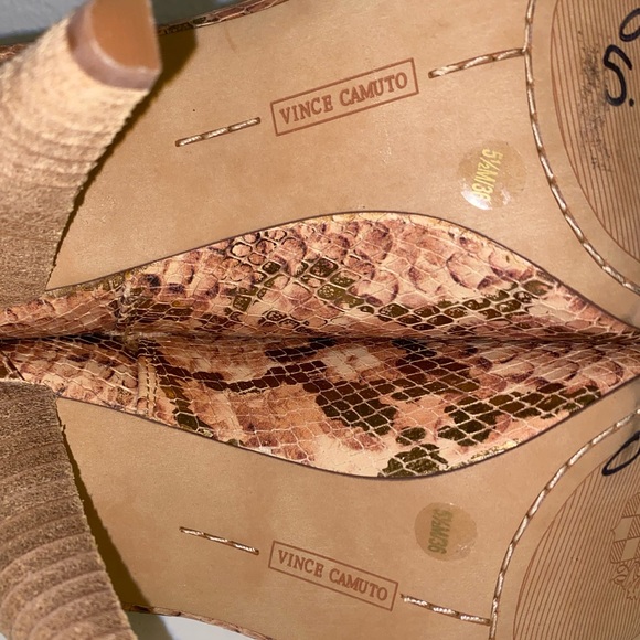 NWOT Vince Camuto Snake Skin Animal Print Boot Open-Toe Heels — Size 5.5 - Picture 6 of 7